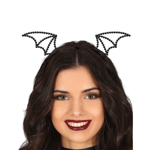 Serre-Tête Chauve-Souris À Strass Noir Femme