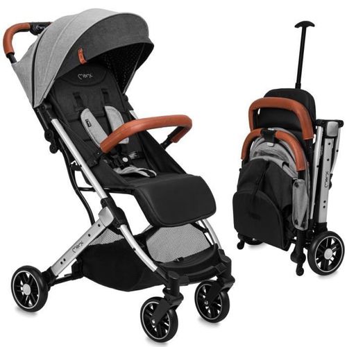 Momi Estelle Light Poussette Bébé Citadine Ultra Compacte - De 6 Mois - Jusqu'à 15kg - Gris