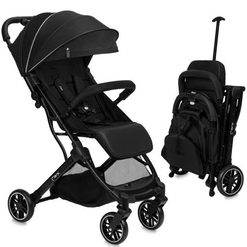 Momi Estelle Light Poussette Bébé Citadine Ultra Compacte - De 6 Mois - Jusqu'à 15kg ¿ Noir