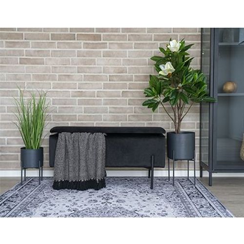 Tapis Vintage 160x230 Cm En Polyester Noir Et Blanc - Faguo