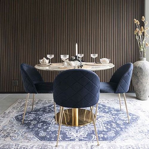 Tapis Vintage 160x230 Cm En Polyester Bleu Et Beige - Faguo