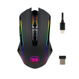 Redragon M910-KS RANGER LITE RGB 2.4G Souris de jeu sans fil/filaire à deux modes 8000 DPI avec boutons de tir rapide - Noir