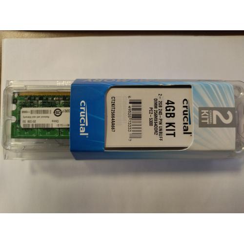 Crucial Kit 4Go (2x2Go) DDR2-667 (PC2-5300) Unbuffered