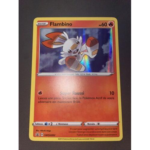 Carte Pokemon .Flambino.(Scorbunny) Holographique.Swsh002.Épée Et Bouclier Promo.Fr