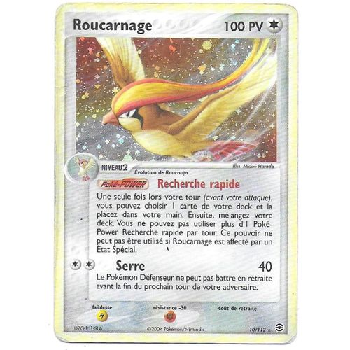 Roucarnage 10/112 - 100pv - Ex Rouge Feu & Vert Feuille - Rare Holo "Cosmos"