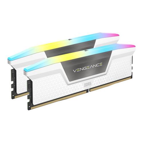 CORSAIR Vengeance RGB - DDR5 - kit - 32 Go: 2 x 16 Go - DIMM 288 broches - 5200 MHz / PC5-41600 - CL40 - 1.25 V - blanc