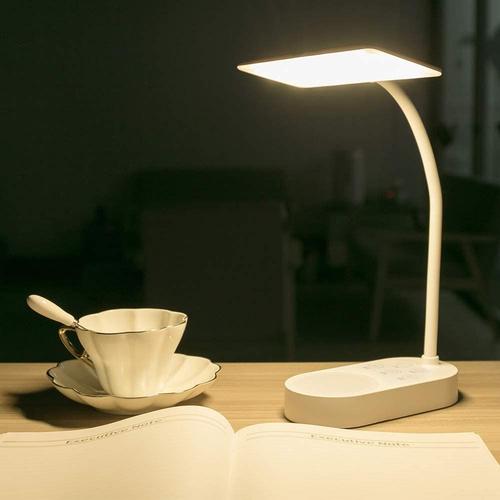 Lampe de Chevet Tactile Blanc Chargeur Sans Fil et 1 Port USB Lampe a Poser Pour la Chambre Bureau étude Salon Lampe LED de Table à 3 Niveaux de Luminosité avec Contrôle Tactile 5W 