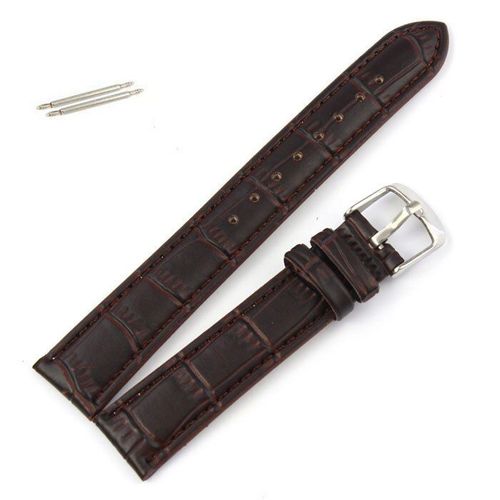 Bracelet De Montre En Cuir Souple Avec Boucle Marron, 18mm, En Acier, Accessoires Pour Articles De Sport