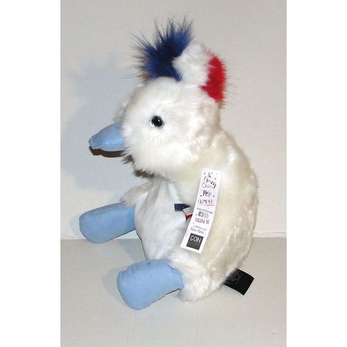 Canard Coin Coin Ola Graphite Hupe Bleu Blanc Rouge Doudou Peluche Doudou Et Compagnie 30cm