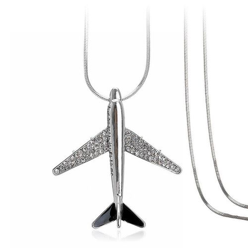 Collier Pendentif Avion En Cristal De Haute Qualité, Chaîne De 80cm, Breloque, Cadeau Pour Femmes, Meilleur Cadeau De Fête, Nouveau
