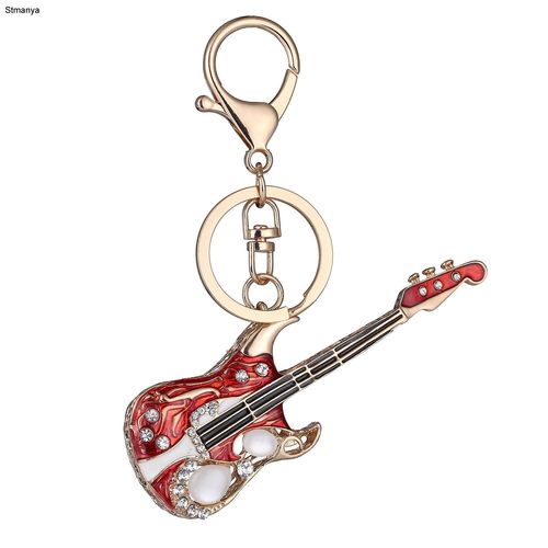 Porte-Clés De Guitare En Cristal Pour Femmes Et Hommes, Haute Qualité, Accessoires De Charme D'affaires, Meilleur Cadeau, Bijoux K1920