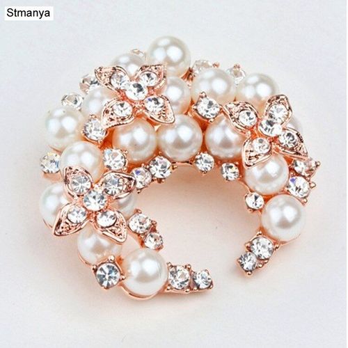 Broches En Forme De Crevette Pour Femmes, Nouvelle Mode, Perle De Cristal, Cadeau De Mariage, Écharpe, Châle, Boucle, Broche, Vente En Gros, H1053