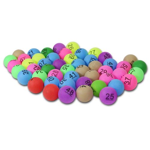 Balles De Tennis De Table Colorées Avec Numéro, 50 Pièces, 2.4g, Pour Jeu De Loterie, Promotion