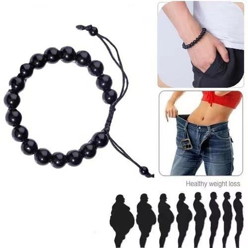 Bracelet En Perles D'obsidienne Noire, Pierre Hématite Naturelle, Anti-Fatigue, Perte De Poids, Réglable, 10mm, Unisexe