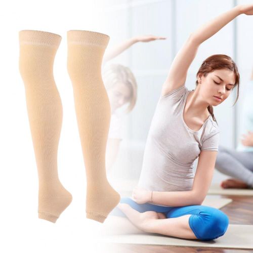 Bas De Cuisse 1 Paire, Costume D'exercice Respirant À Haute Élasticité, Chaussettes De Compression Pour Le Yoga