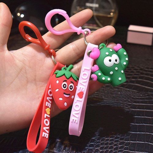 Nouvelle Simulation Fruits Porte-Clés Voiture Métal Porte-Clés Porte-Clés Suspendus Sacs Charme Voiture Porte-Clés Fête D'anniversaire Cadeau Bijoux K2373