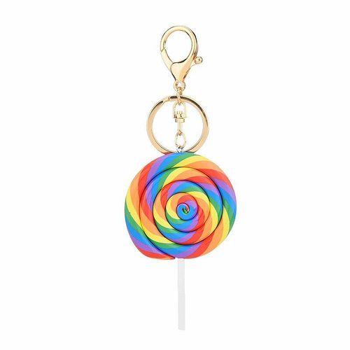 Porte-Clés En Forme De Sucette Arc-En-Ciel, Pendentif Crème En Résine Douce En Céramique, Petit Cadeau K2309