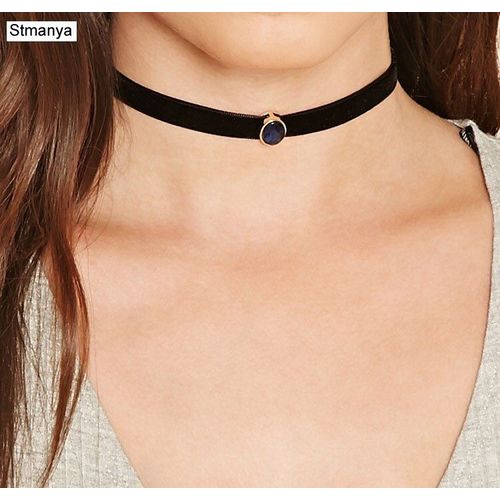 Collier Ras Du Cou Avec Des Gouttelettes D'eau Pour Femmes, Accessoire En Velours Noir Avec Strass, Tendance, Vente En Gros, N1093, Offre Spéciale