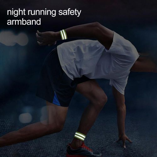 Bracelet De Sport Avec Bandes Réfléchissantes, Réglable, Pour Homme Et Femme, 1 Paire, Brassard De Sécurité Pour L'extérieur, Cyclisme, Course De Nuit