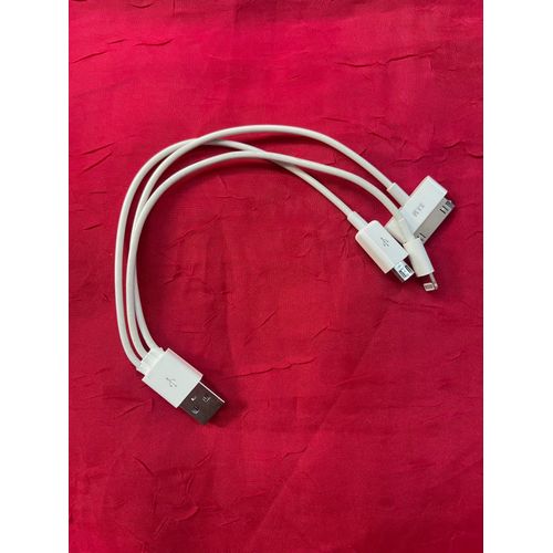 Cable USB vers 3 cables Micro-B, 8 pins et 30 broches.