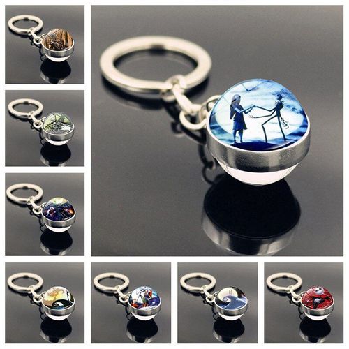 Nouveau Produit Porte-Clés De Noël, Accessoires De Nuit, Boule De Verre Double Face, Pendentif