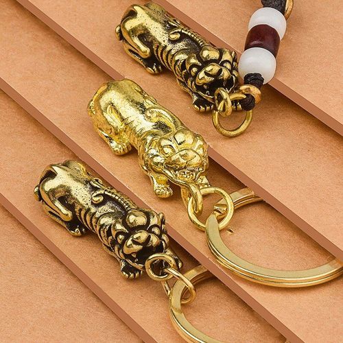 Porte-Clé En Laiton Style Chinois, Troupes Courageuses, Pendentif De Voiture, Bijoux Vintage, Corde Tissée À La Main, Lanière, Artisanat K4558
