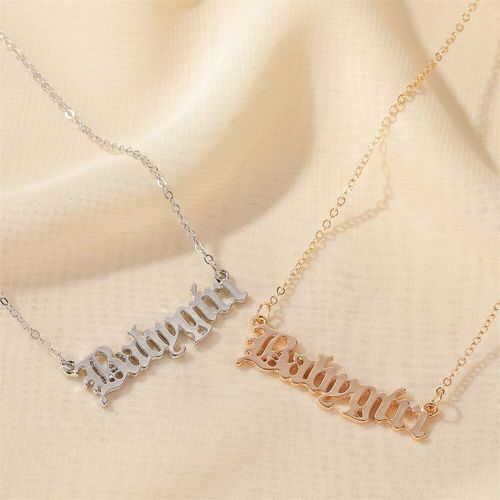 Collier Avec Lettres Anglaises Pour Babygirl, Chaîne À Clavicule Simple Pour Dames, Cadeau De Fête, Accessoires De Mode