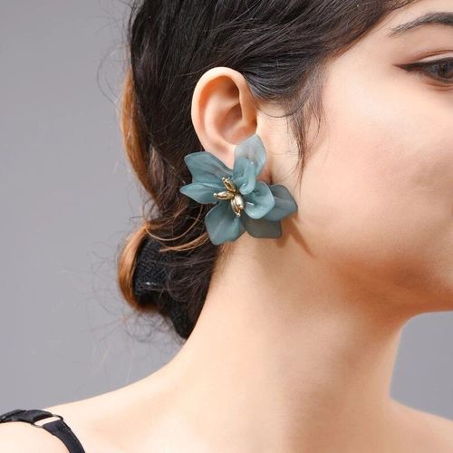 Boucles D'oreilles À Fleurs Hyperbole Pour Femmes, En Acrylique, Blanc, Orange, Vert, Vacances