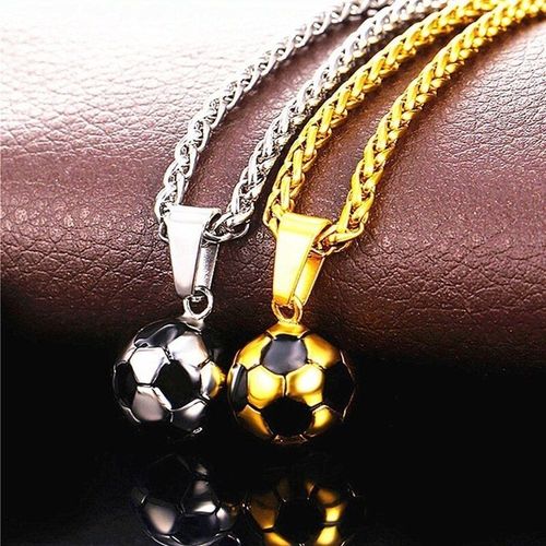 Collier De Football Avec Chaîne En Acier Inoxydable, Produit De Sport, Cadeau Pour Garçon
