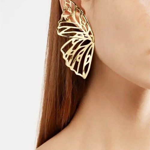 Boucles D'oreilles Papillon En Métal Pour Femmes, Pendentif Ailes D'ange, Bijoux De Déclaration, Cadeau De Fête De Noël