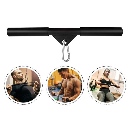 Poignée De Machine À Ramer, Câble De Gymnastique Pour Triceps, Barre Droite À Pression, Accessoire D'entraînement Pour Levage De Poids