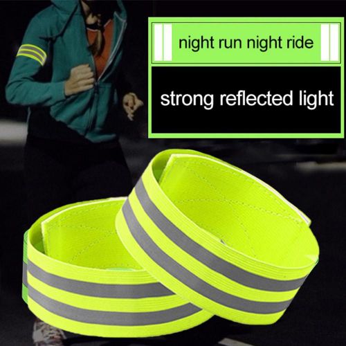 Bracelet De Sport Avec Bandes Réfléchissantes, Réglable, Pour Homme Et Femme, 1 Paire, Brassard De Sécurité Pour L'extérieur, Cyclisme, Course De Nuit