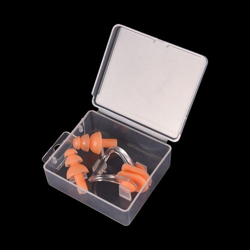 Kit De Pinces Nasales Avec Boîte, 1 Pince-Nez + 2 Bouchons D'oreille, Accessoire De Natation