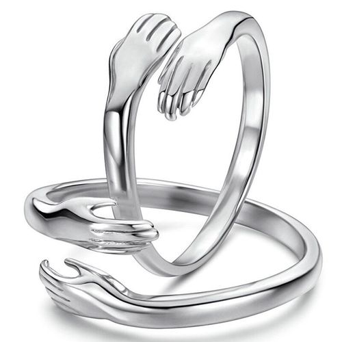 Bague Unisexe En Argent Sterling 2022, Anneau De Couple, Amour, Câlin, Rétro, Mode, Lettre, Taille Réglable, Cadeau, Bijoux