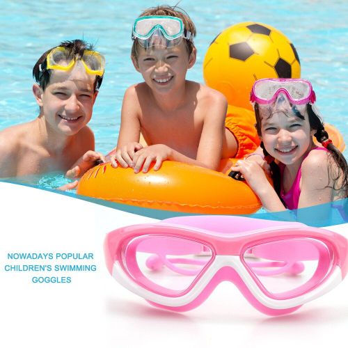 Lunettes De Natation Professionnelles Pour Enfants, Avec Bouchons D'oreille, Anti-Buée, En Silicone Uv, Étanche
