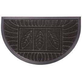 Tapis D'entrée Antidérapant - 45 X 75 Cm - Demi-Lune - Plumes - Gris