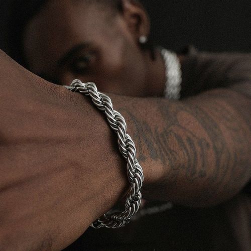 Nouveau Bracelet Classique En Corde De 4mm De Largeur Pour Hommes, Chaîne Torsadée En Métal, Fait À La Main, Cadeau De Bijoux, 2022