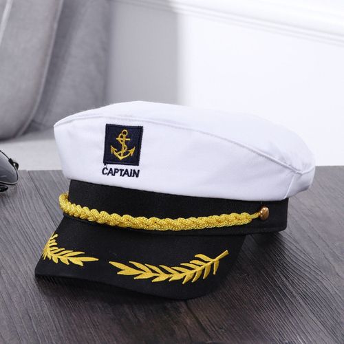 Chapeau Militaire Pour Adulte, Costume De Capitaine De Bateau, Casquette D'amiral Ajustable Pour Hommes Et Femmes