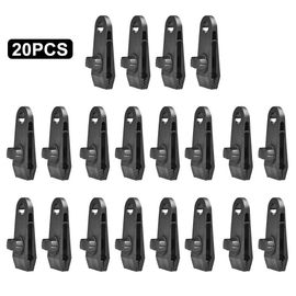 Clips De Tente En Nylon 10 Pièces 20 Pièces, Accessoires De Survie, Camping Randonnée Auvent Fixe, Boucle D'auvent Noir En Plein Air
