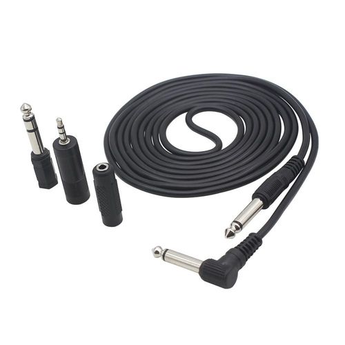 Câble Audio Pour Guitare De 3m/ 10 Pieds, Prise À Angle Droit De 1/4 Pouces Et 6.35mm Avec 3 Adaptateurs