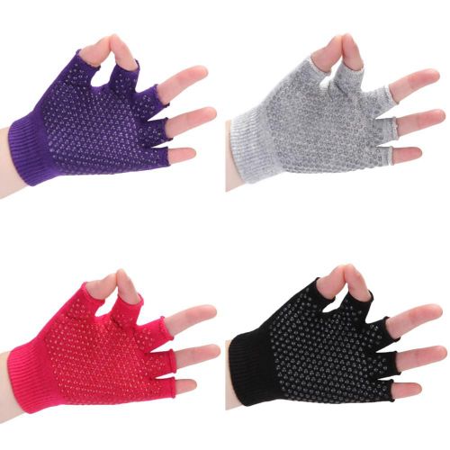 Gants De Yoga Semi-Doigts, Confortables, Respirants, Antidérapants, Professionnels, En Coton, Pour L'équitation Et L'entraînement