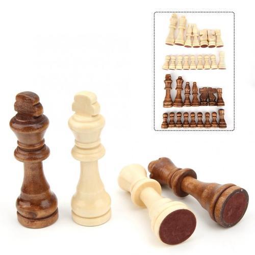 Pièces D'échecs Internationales En Bois Pour Activité Parent-Enfant,32 Pions, Jeu Éducatif Pour Enfants, Loisir En Famille, Puzzle, Taille Du Roi 55, 77 Ou 91 Mm,