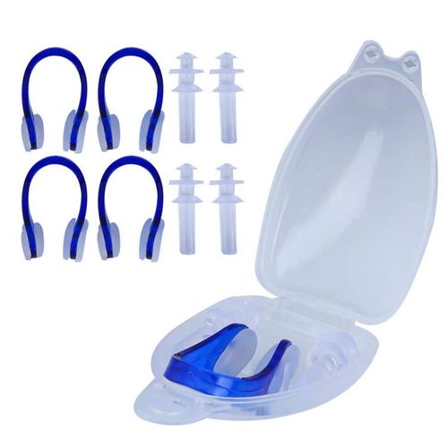 Ensemble De 4 Bouchons D'oreille De Natation Souples, Pince-Nez Étanche, Attelle Nasale Anti-Bruit, Fournitures De Plongée