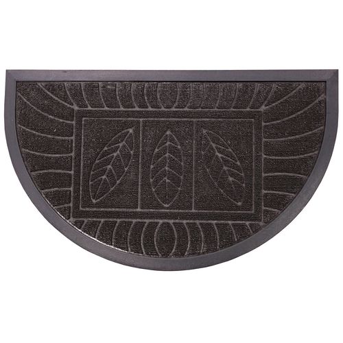 Tapis D'entrée Antidérapant - 45 X 75 Cm - Demi-Lune - Plumes - Gris