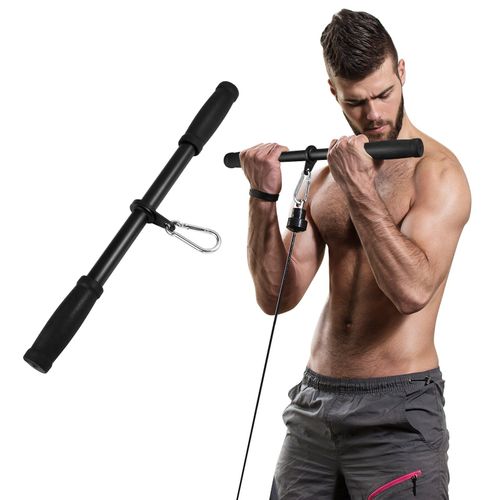 Barre De Traction Rotative Bricolage Pour Biceps, Fixation De Machine À Câble Pour Gymnastique À Domicile Avec Crochet De Sécurité (Noir)