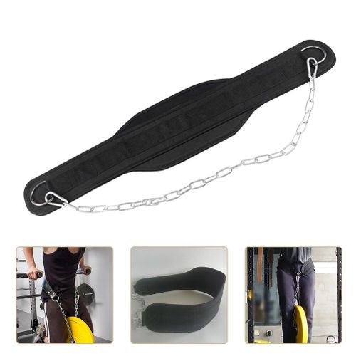Ceinture D'haltérophilie Pour Hommes, Ceinture De Résistance Des Muscles De La Taille En Chaîne (Noire)