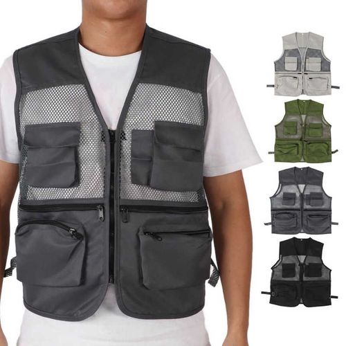 Vestes De Pêche En Maille Multi-Poches, À Séchage Rapide, Respirantes, Photographie, Randonnée En Plein Air, Camping
