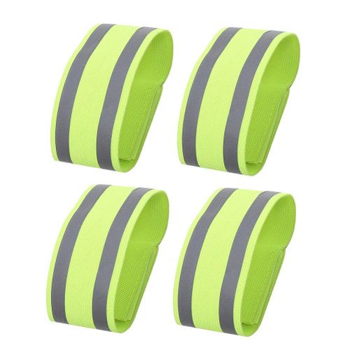 Brassard Réfléchissant D'extérieur, Décor Lumineux Pratique Pour Activités Sportives Et Fitness (Vert Fluorescent), 4 Pièces