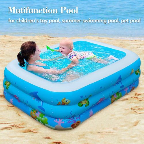 Piscine gonflable d'été pour bébé, rectangulaire, en PVC, jouets d'extérieur pour enfants