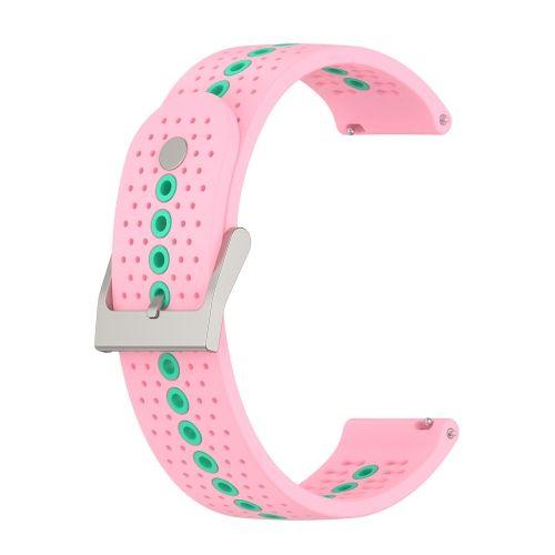 Bracelet De Remplacement Universel En Silicone À Trous Colorés De 20 Mm - Rose Vert Menthe